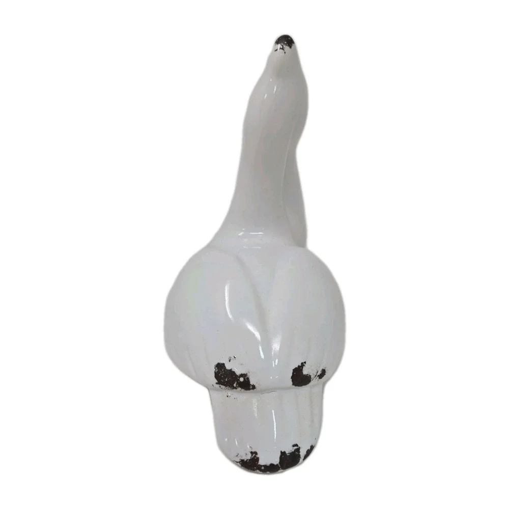 Ceramic Pelican Figurine White Statue Beach‎ House Distressed Decor Coastal U251